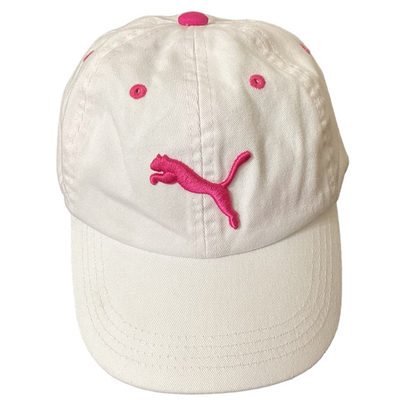 Puma White & Pink Youth Adjustable SnapBack Baseball Cap One Size Hat - Picture 9 of 10